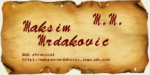 Maksim Mrdaković vizit kartica